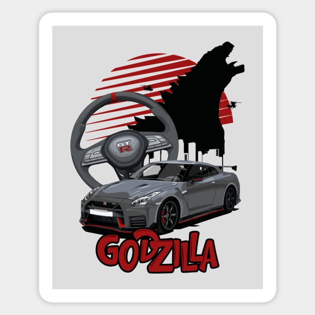 Nissan GT-R Godzilla Vector Sticker by Ajie Negara